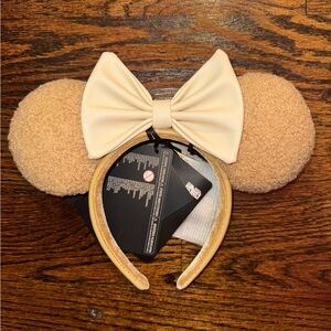 Disney Cream and Tan Minnie Mouse Ears Headband